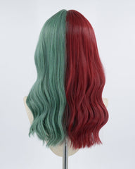 Half Red Half Green Synthetic Wig HW169
