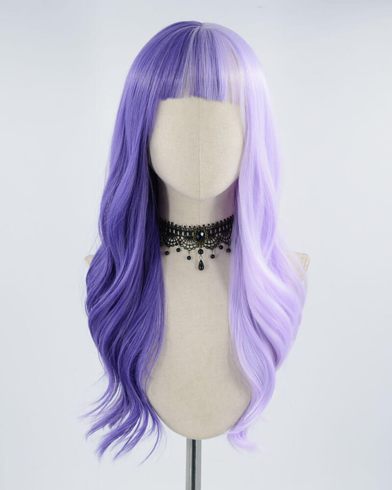 Half Purple Synthetic Lace Front Wig HW174