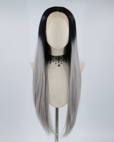 Ombre Grey Long Straight Synthetic Lace Front Wig WT022