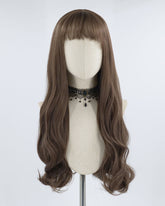 Long Brown Wavy Synthetic Wig HW133