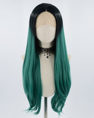 Ombre Green Synthetic Lace Front Wig WW241