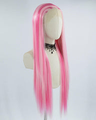Mixed Pink Synthetic Lace Front Wig WW397