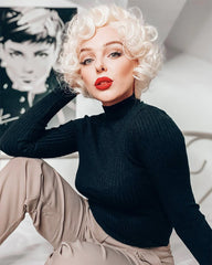 Short Wavy Blonde Synthetic Lace Front Wig WW131