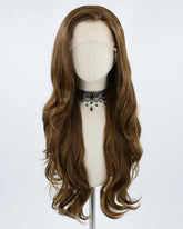 Long Brown Wavy Synthetic Lace Front Wig WW215
