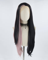 Half Pink Half Black Synthetic Lace Front Wig WT212