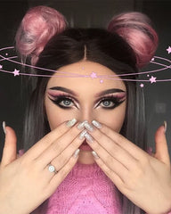 Ombre pink Synthetic Lace Front Wig WT090