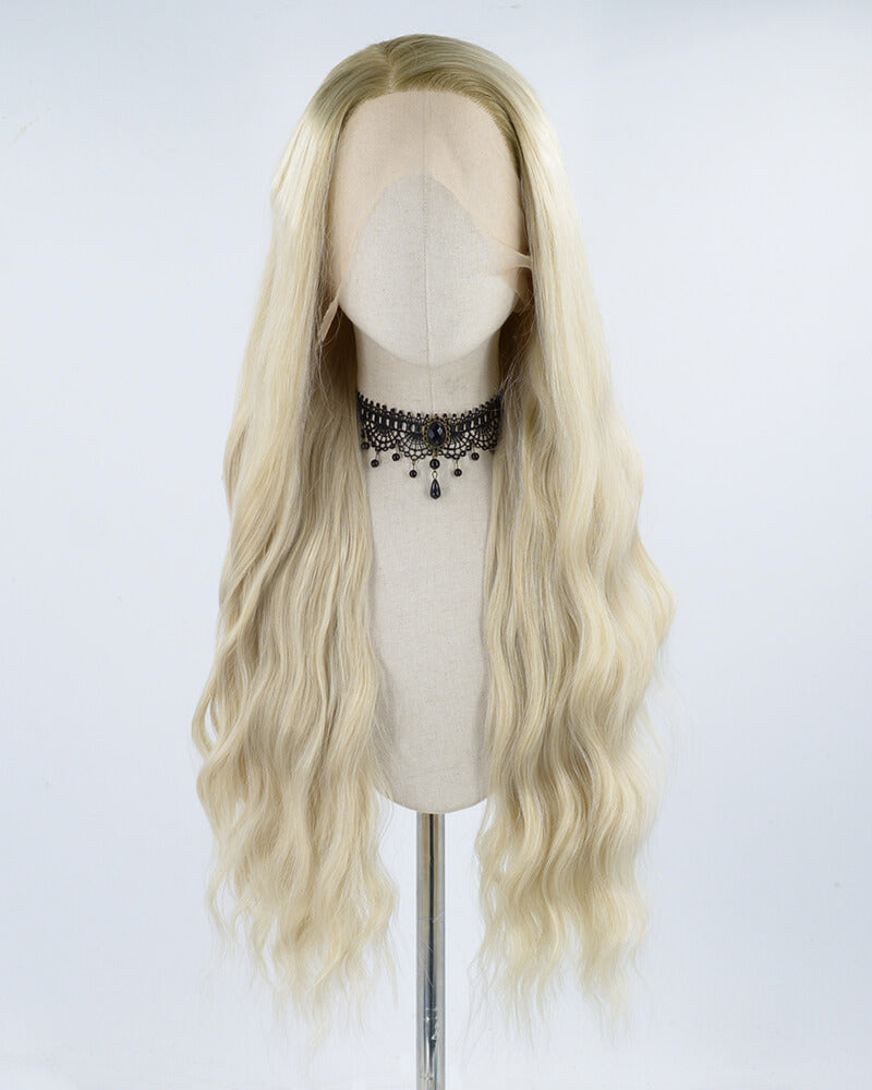 Ombre Blonde Curly Synthetic Lace Front Wig WT210