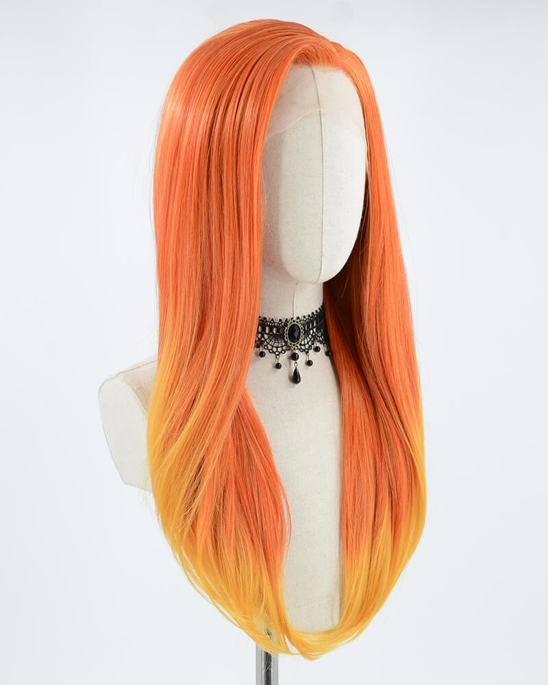Mixed Orange Synthetic Lace Front Wig WW012