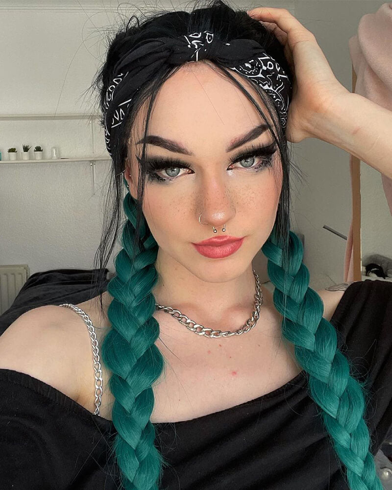 Ombre Green Synthetic Lace Front Wig WW241