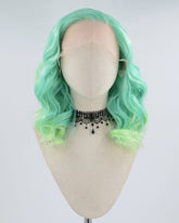 Mint Green Wavy Synthetic Lace Front Wig WW408