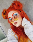 Orange Ombre Synthetic Lace Front Wig WW012