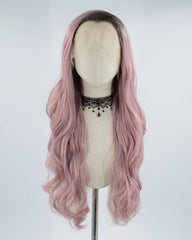 Ombre Rose Pink Synthetic Lace Front Wig WW415