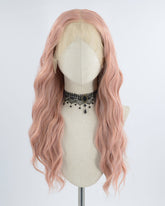 Peach Pink Synthetic lace Front Wig With Baby Hair WW085