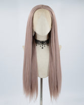 Dusty Pink Long Straight Synthetic Lace Front Wig WW474