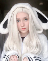 Platinum Blonde Synthetic Lace Front Wigs WT012