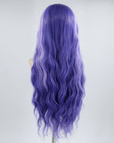 Purple Streaked Long Synthetic Lace Front Wig WW417