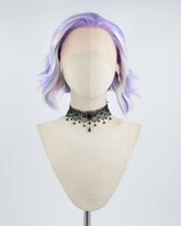 Short Mixed Purple Synthetic Lace Front Wig WW498