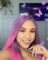 Purple Pink Synthetic Lace Front Wig WT035
