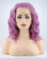 Purple Short Curly Synthetic Lace Front Wig WW184
