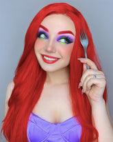 Long Red Curly Synthetic Lace Front Wig WW261