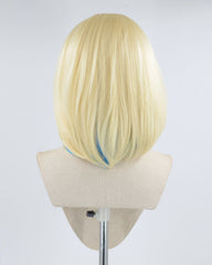 Short Blonde Blue Synthetic Lace Front Wig WW432