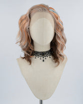 Grey Mixed Brown Curly Synthetic Lace Front Wig WW398
