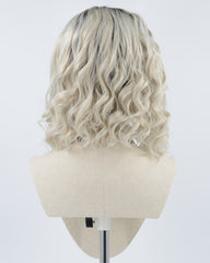 Ombre Blonde Curly Short Synthetic Lace Front Wig WT201