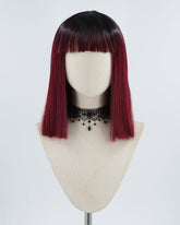 Wine Red Straight Synthetic Lace Front Wig WT167