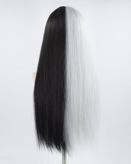 Half Silver Half Grey Synthetic Wig HW137