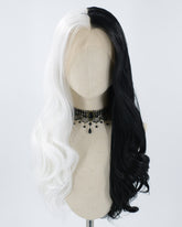 Half Black Half White Synthetic Lace Front Wig WW041