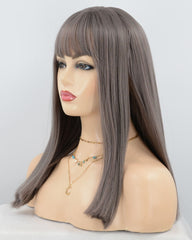 Grey Pink Synthetic Wig HW115