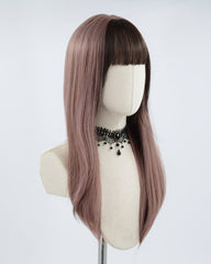 Rose Pink Streaked Synthetic Wig HW229