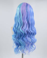 Mixed Blue Purple Wavy Synthetic Lace Front Wig WW405