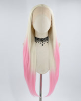 Ombre Blonde Pink Synthetic Lace Front Wig WT072