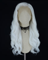 White Curly Synthetic Lace Front Wig WW321