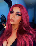 New Wine Red Synthetic Lace Front Wig WT153New Wine Red Synthetic Lace Front Wig WT153