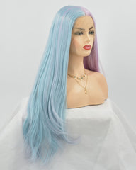 Mermaid Half Blue Half Purple Synthetic Lace Front Wig WT091