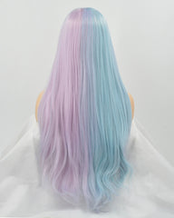 Mermaid Half Blue Half Purple Synthetic Lace Front Wig WT091