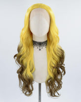 Ombre yellow Synthetic Lace Front Wig WW380