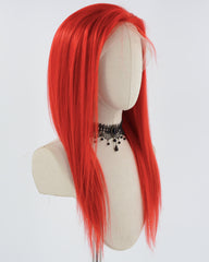 Red Straight Human Hair Wig HT034