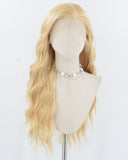 Blonde Curly Synthetic Lace Front Wig WW969