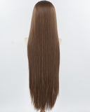 30Inch Long Brown Synthetic Lace Front Wig WW963