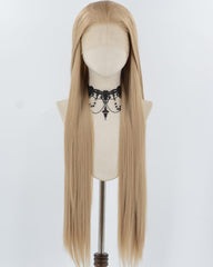 30Inch Long Dark Blonde Synthetic Lace Front Wig WW962