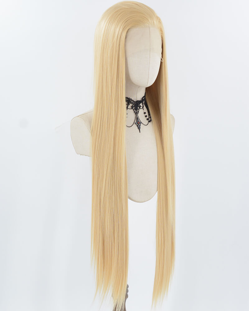 30 Inch Long Blonde Synthetic Lace Front Wig WW959