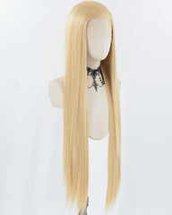 30 Inch Long Blonde Synthetic Lace Front Wig WW959