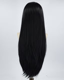 360 Long Black Straight Synthetic Lace Front Wig WW552