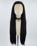 360 Long Black Straight Synthetic Lace Front Wig WW552