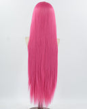 38inch Long Bright Pink Synthetic Lace Front Wig WW1030