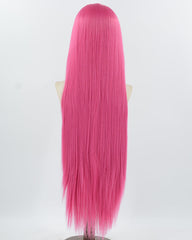 38inch Long Bright Pink Synthetic Lace Front Wig WW1030