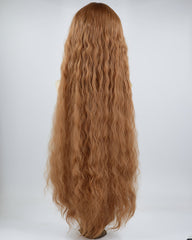 38Inches Long Brown Curly Synthetic Wig HW317